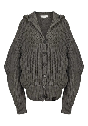 Stella McCartney hooded ribbed cardigan - Grey