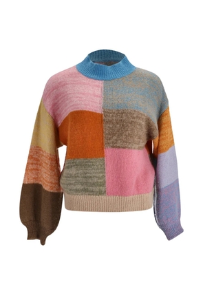 Stine Goya Adonis patchwork-pattern sweater - Pink