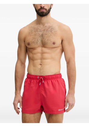 Gant logo-print drawstring swim shorts - Red