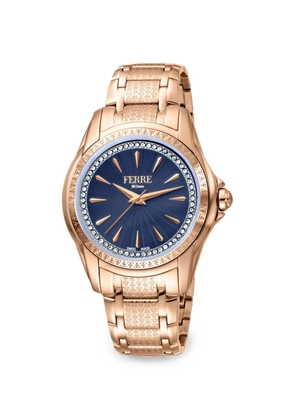 FERRE Milano crystal-embellished 34mm watch - Blue
