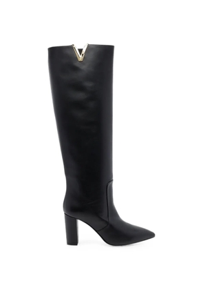 Via Roma 15 pointed-toe V-logo boots - Black