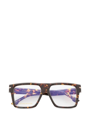 Victoria Beckham flat-top geometric-frame glasses - Brown