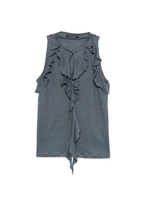 Luisa Cerano ruffled sleeveless top - Blue