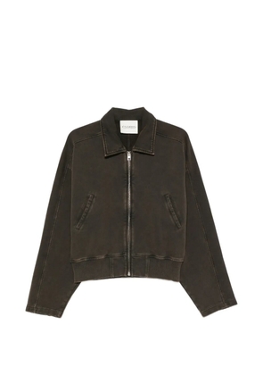 Closed zip-up collar jacket - Brown