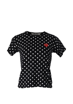 Comme Des Garçons Pre-Owned PLAY polka-dot heart-patch T-shirt - Black