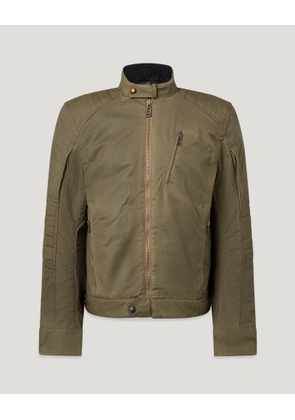 Belstaff Men's Humber Motorcycle Jacket Waxed Cotton Olive Green Size 2xl