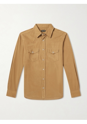 TOM FORD - Slim-Fit Cotton-Corduroy Shirt - Men - Brown - EU 39