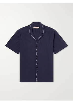 Orlebar Brown - Maitan Embroidered Cotton Shirt - Men - Blue - S