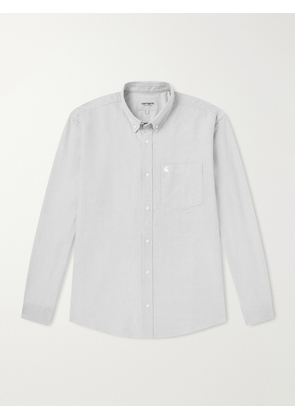Carhartt WIP - Button-Down Collar Logo-Embroidered Cotton Oxford Shirt - Men - Gray - XS