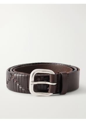 Anderson's - 3cm Woven Leather Belt - Men - Brown - EU 75
