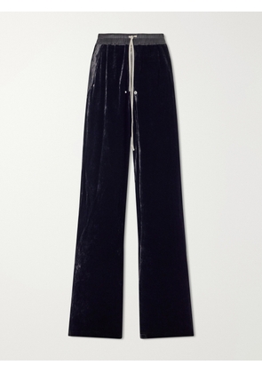 Rick Owens - Bela Wide-Leg Drawstring Velour Trousers - Men - Black - IT 46