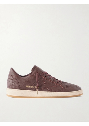 Golden Goose - Ball Star Distressed Leather Sneakers - Men - Burgundy - EU 39