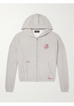NAHMIAS - Youth Enrichment Logo-Print Cotton-Jersey Zip-Up Hoodie - Men - Gray - S