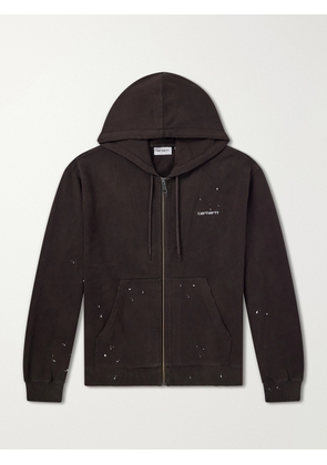 Carhartt WIP - Cotton-Jersey Zip-Up Hoodie - Men - Brown - XS