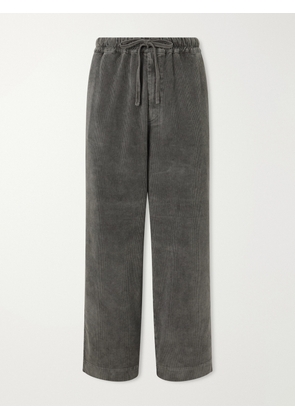 Officine Générale - Fernand Wide-Leg Cotton-Blend Corduroy Trousers - Men - Gray - IT 44