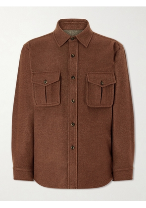 Caruso - Puppytooth Wool-Blend Overshirt - Men - Neutrals - S