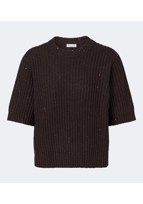 Brunello Cucinelli Ribbed-knit cashmere and wool-blend sweater