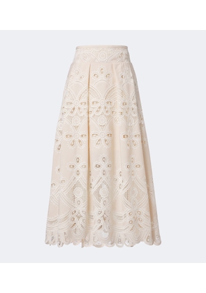 Elie Saab Embroidered gathered maxi skirt