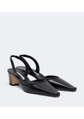 Manolo Blahnik Vendona leather slingback pumps
