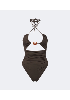Magda Butrym Ruched halterneck swimsuit