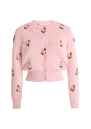 Carolina Herrera Embroidered Silk-Cotton Cardigan  - Moda Operandi
