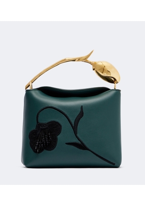 Erdem Bloom Mini embroidered leather top-handle bag