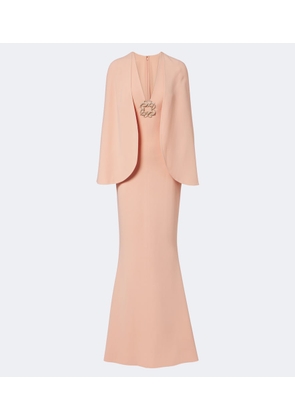 Elie Saab Embellished caped cady gown