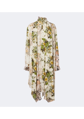 Acne Studios Tie-neck floral silk georgette midi dress