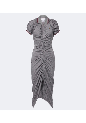 Vivienne Westwood Pulling striped ruched cotton midi dress