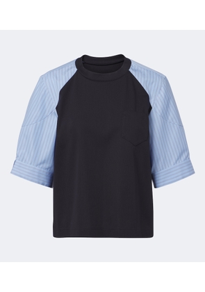 Sacai Striped cotton T-shirt