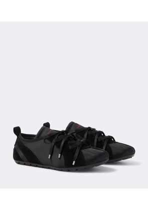 Simone Rocha Ballerina Grip suede-trimmed satin sneakers