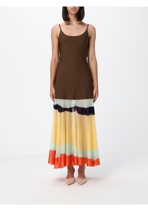 FENDI Striped Off-the-Shoulder Viscose-Blend Midi Dress