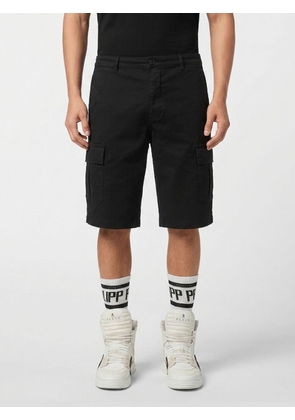 PHILIPP PLEIN Cotton Cargo Shorts with Multiple Pockets