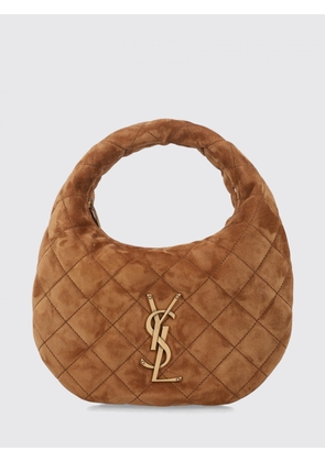 SAINT LAURENT Icarino Quilted Suede Handbag with YSL Logo