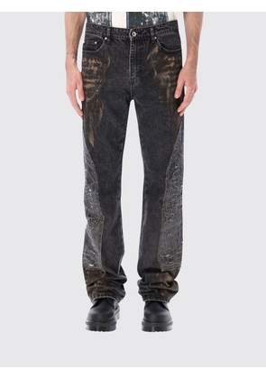 WHO DECIDES WAR Straight Fit Mid-Rise Graphic Print Denim Jeans