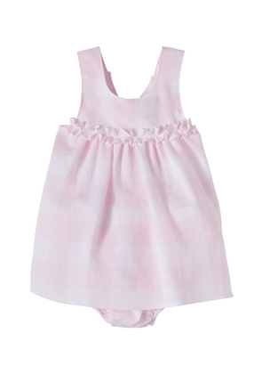 Il Gufo Baby checked linen dress and bloomers set