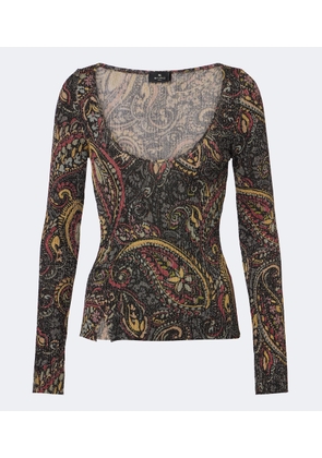 Etro Paisley ribbed-knit top