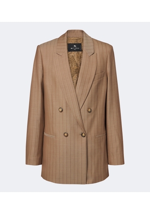 Etro Striped double-breasted wool blazer