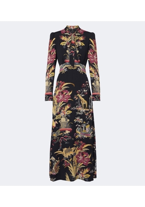 Etro Printed crepe de chine maxi dress