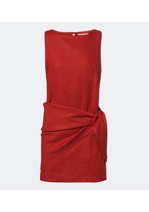 Faithfull Souline belted linen minidress