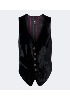 Etro Pegaso velvet vest