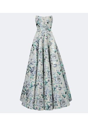 Markarian Laila floral brocade bustier gown