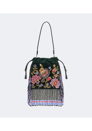 Etro Kalispera Small beaded suede shoulder bag