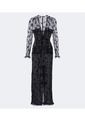 Alessandra Rich Bow-detail lace maxi dress