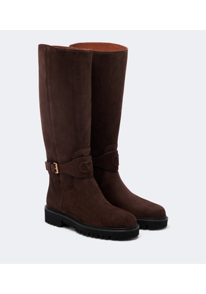 Valentino Garavani VLogo suede knee-high boots