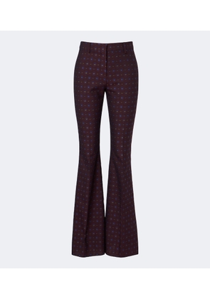 Etro Floral jacquard wool and cotton flared pants