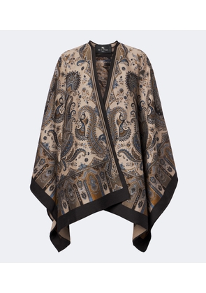 Etro Paisley jacquard wool-blend shawl