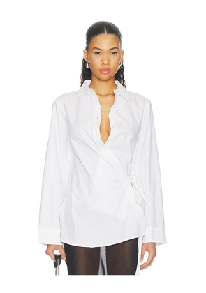 DL1961 Agnes Wrap Top in White. Size XS. Also in S, M, L.
