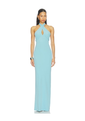 Amanda Uprichard Samara Maxi Dress in Blue. Size XS. Also in S, M, L, XL.