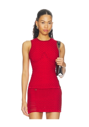 ISA BOULDER Woven Tight Tank Top in Red. Size XS. Also in S, M, L.